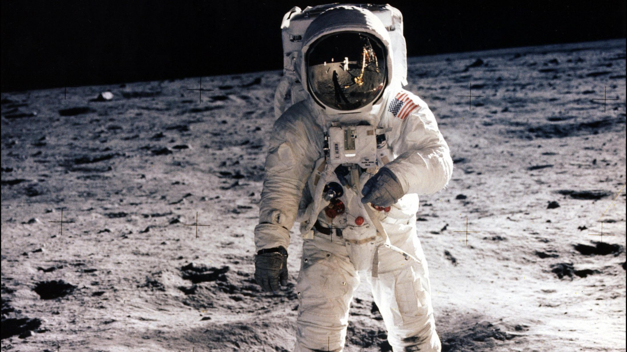 Astronaut Buzz Aldrin on the surface of the moon