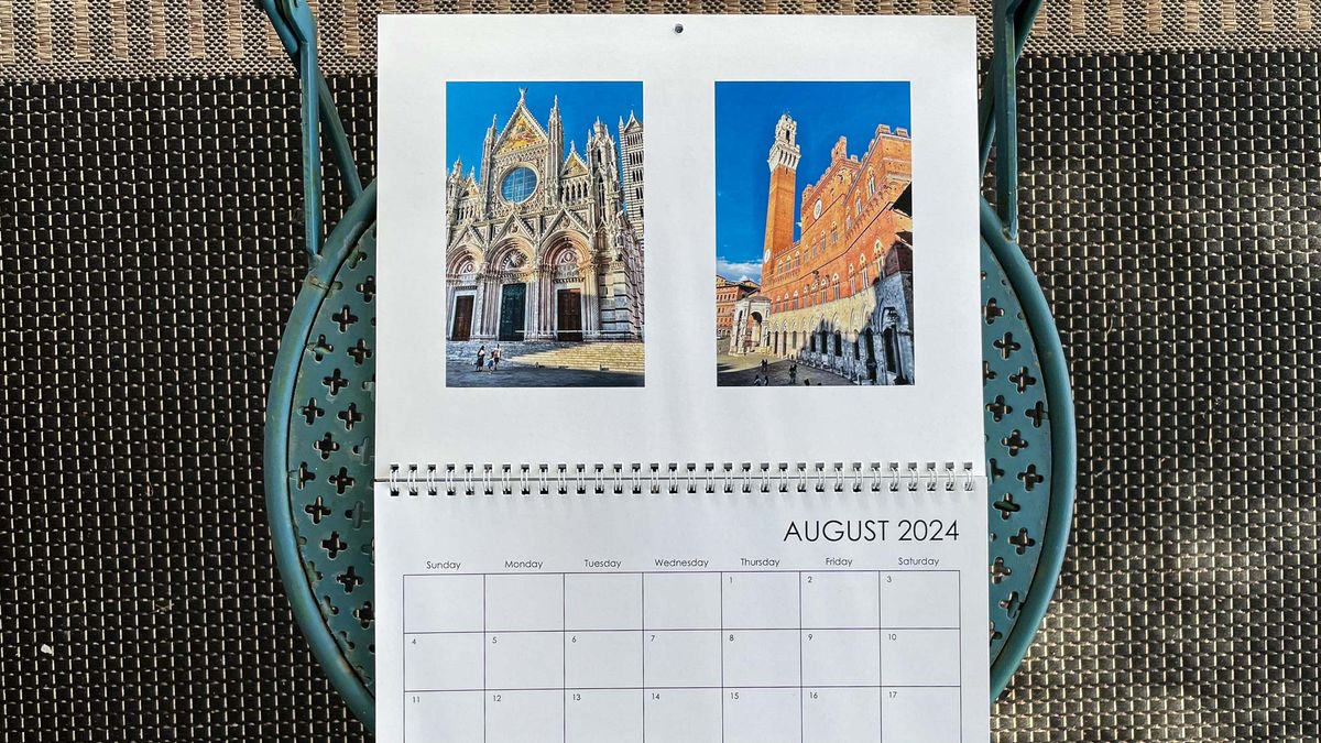 Snapfish calendar on chair