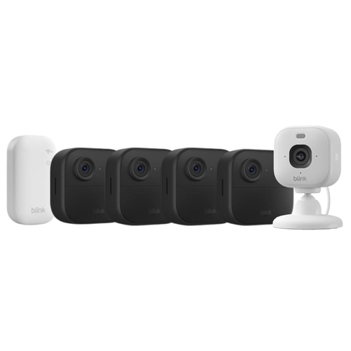 Outdoor 4 camera (newest gen) system with Sync Module Core + Blink Mini 2K+ (newest gen) 