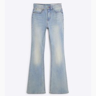 cut out image of light wash flared jeans from river island