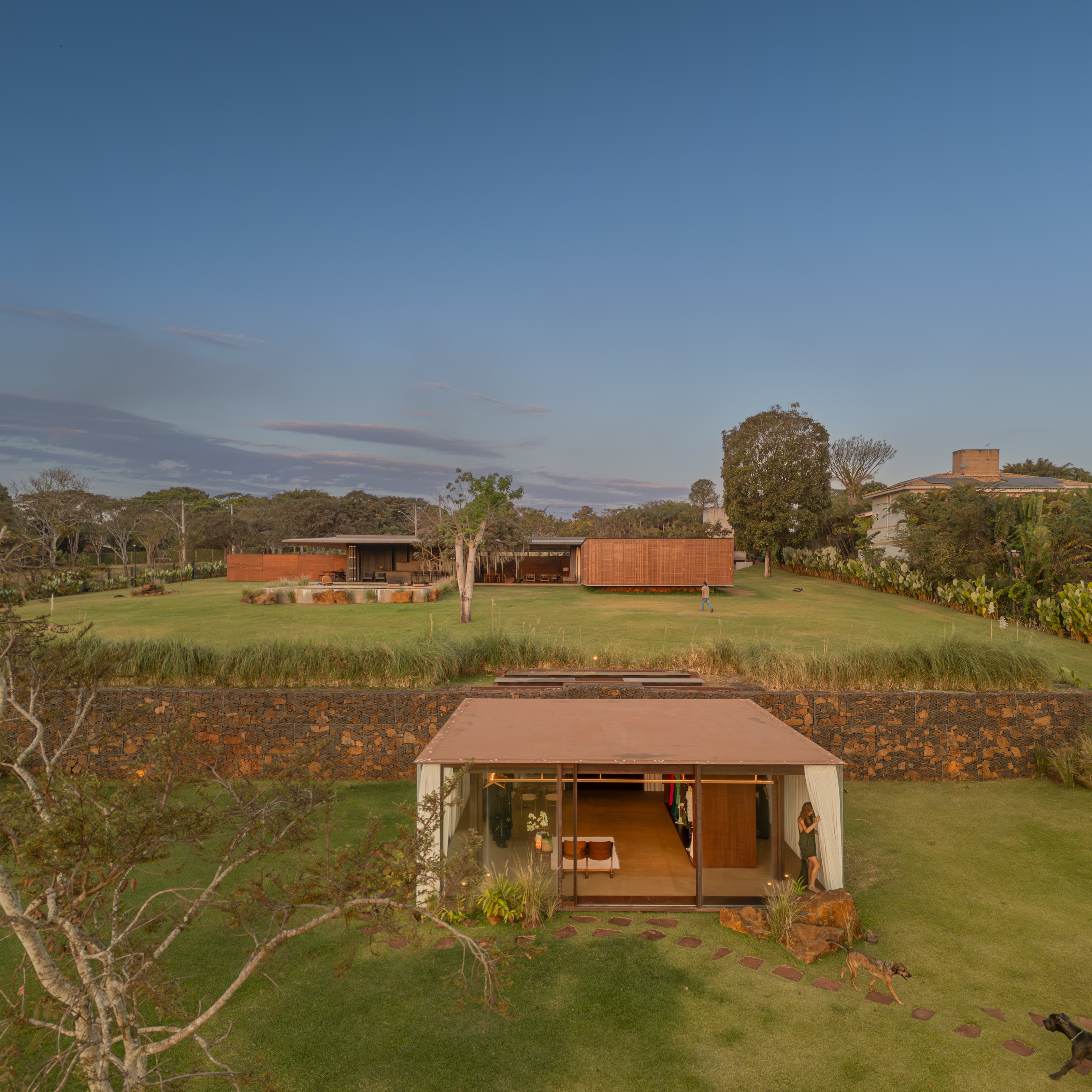 A separate studio building is located away from the main house