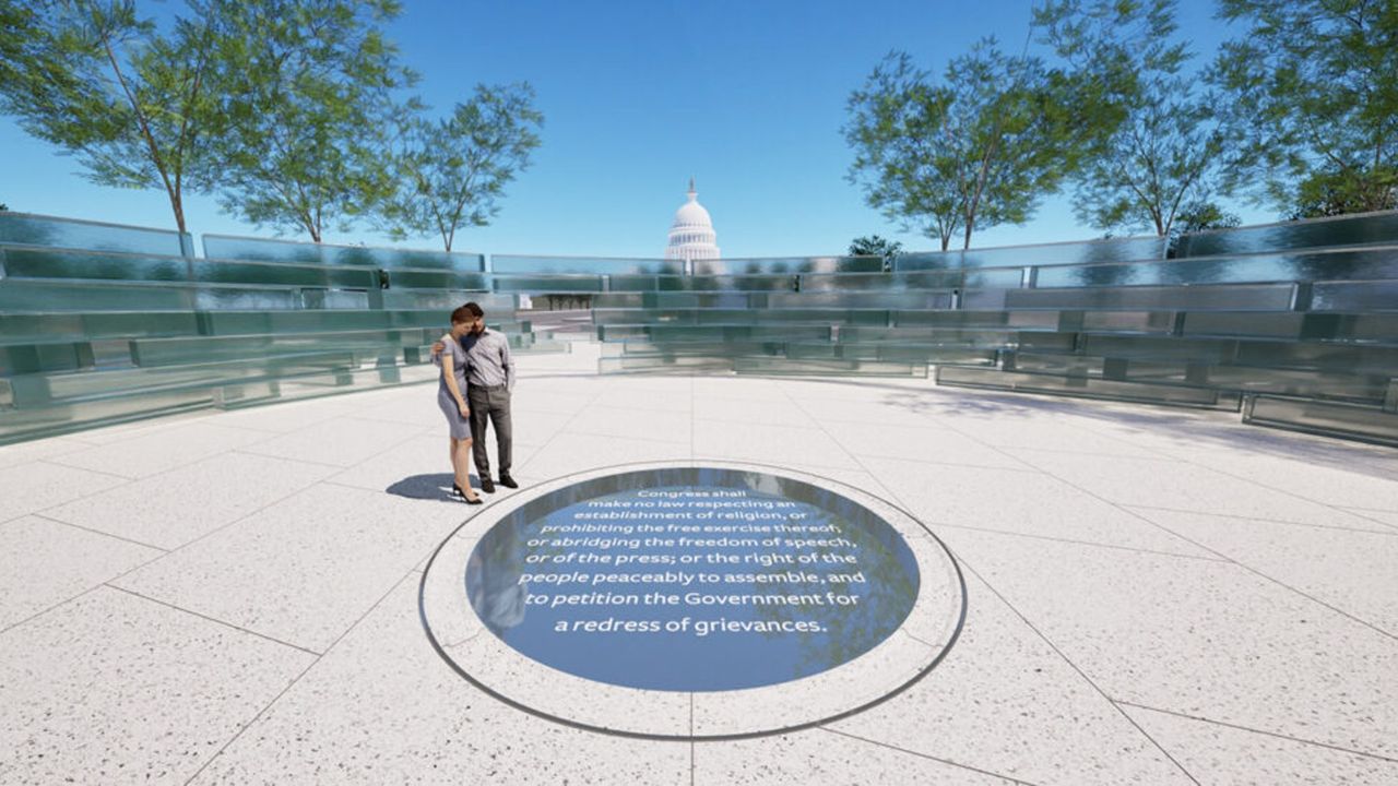 Concept art of the Fallen Journalists Memorial in Washington, D.C.