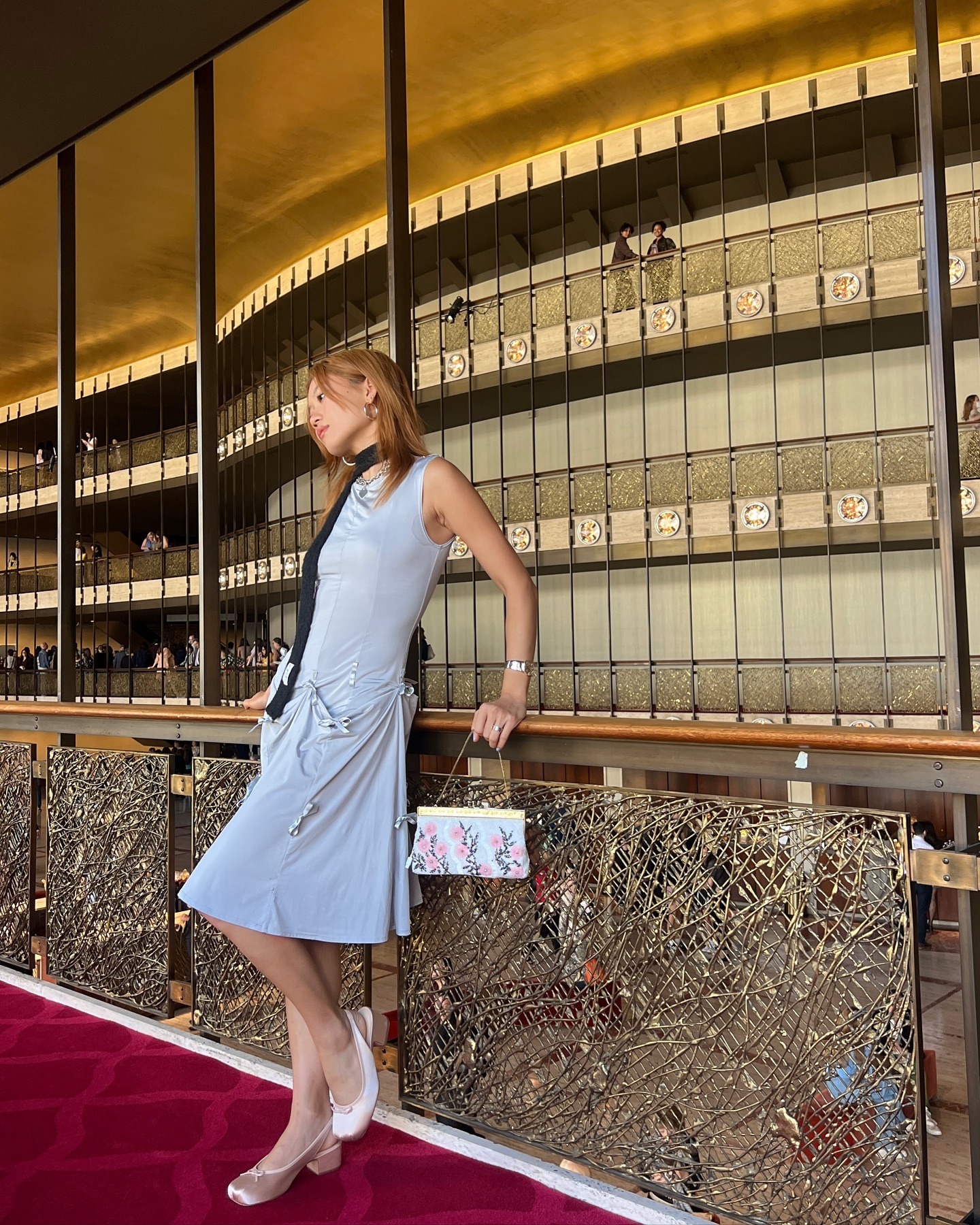 Influencer @vivianyrl wears the icy blue colour trend.