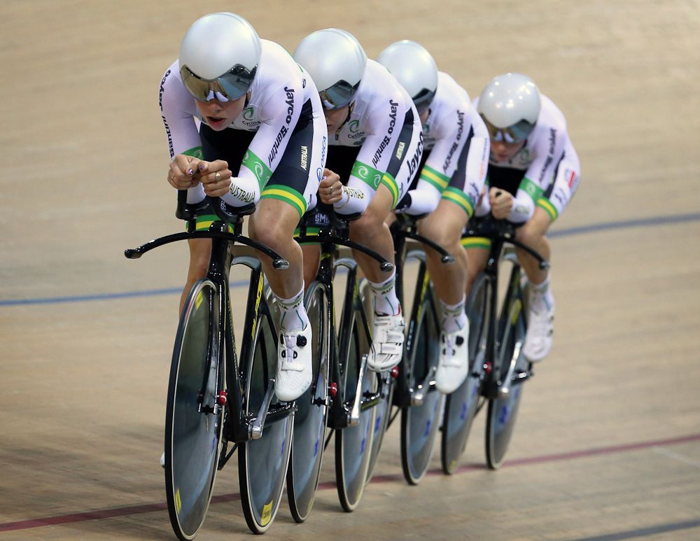 The Australian team pursuiters qualified with the best time Wednesday.