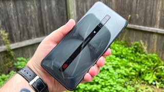 redmagic 6s pro review: phone in hand showing back