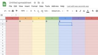 Google Sheets Pride Easter egg