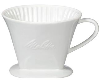 Melitta pour over coffee maker on white