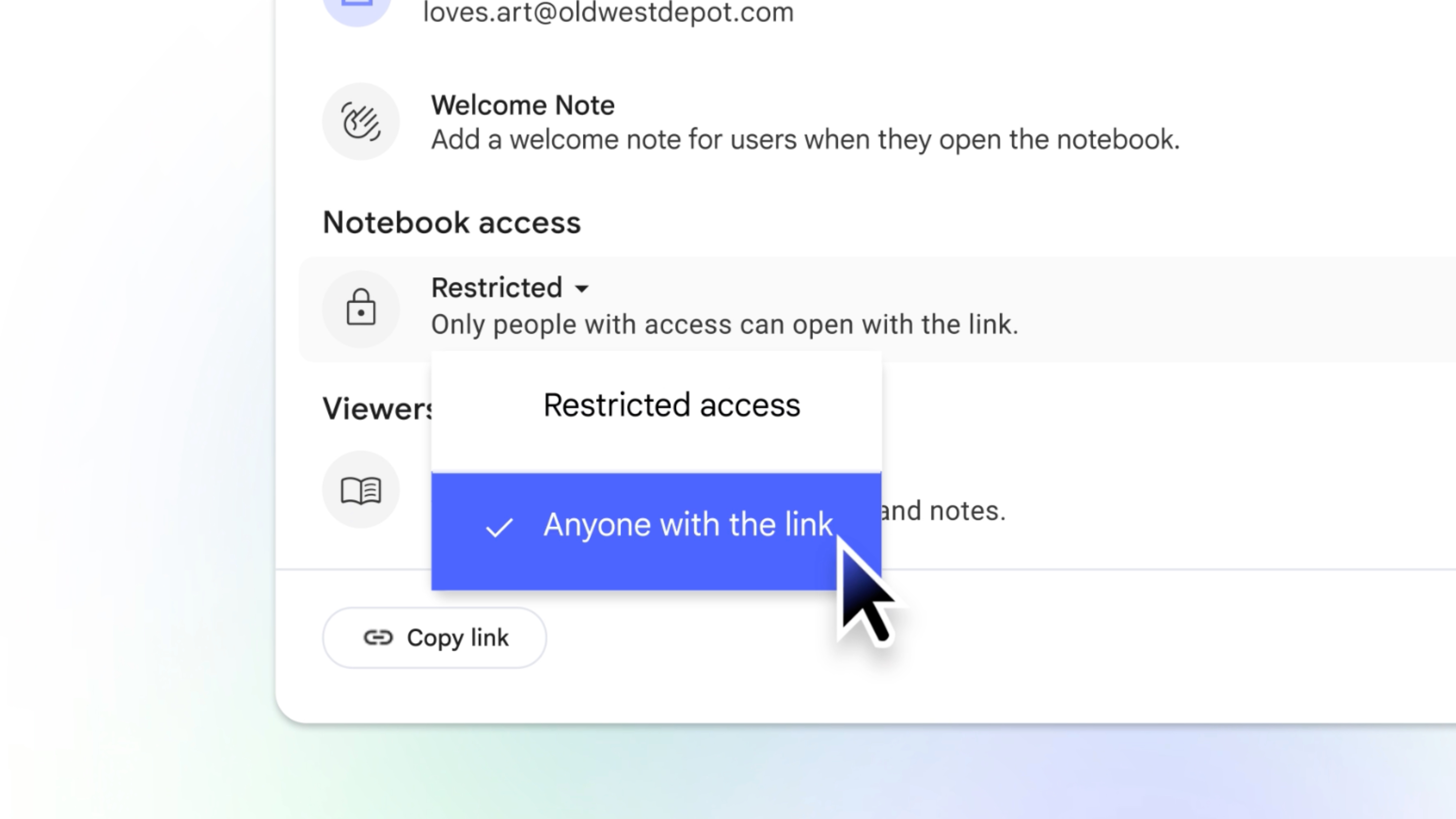 Sharing a NotebookLM notebook with others using the new Public Notebooks feature.