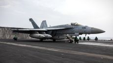 F/A-18 on deck of USS Eisenhower in the Red Sea