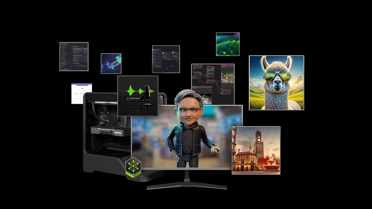 Collage of images to represent Nvidia&#039;s RTX AI PCs