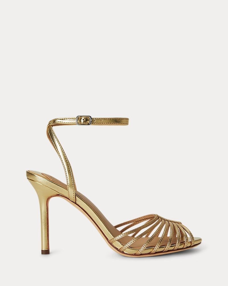 Ralph Lauren, Mckayla Metallic Nappa Leather Sandal
