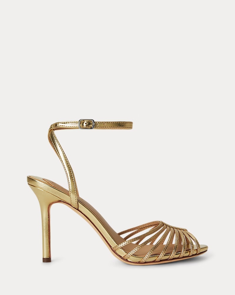 Ralph Lauren, Mckayla Metallic Nappa Leather Sandal
