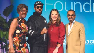 Tiffany Moore, SVP, political and industry affairs, CTA; Jennifer Koester, president and COO, Sphere; Cris Turner, VP of knowledge and information products, Google; and RZA from Wu Tang Clan.