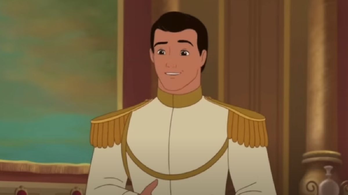 Prince Charming speaking to one of the stepsisters in Cinderella 3: A Twist in Time. 