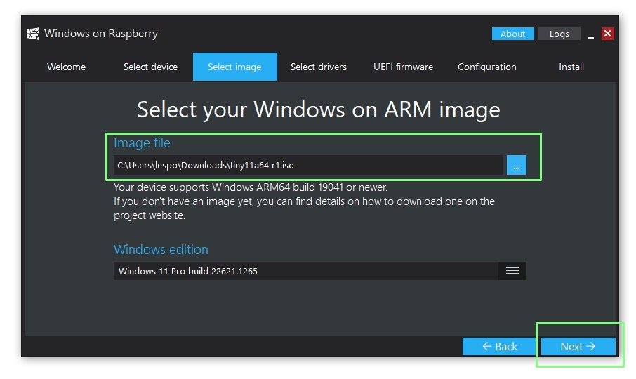 Tiny11 para Arm64 en Raspberry Pi 4