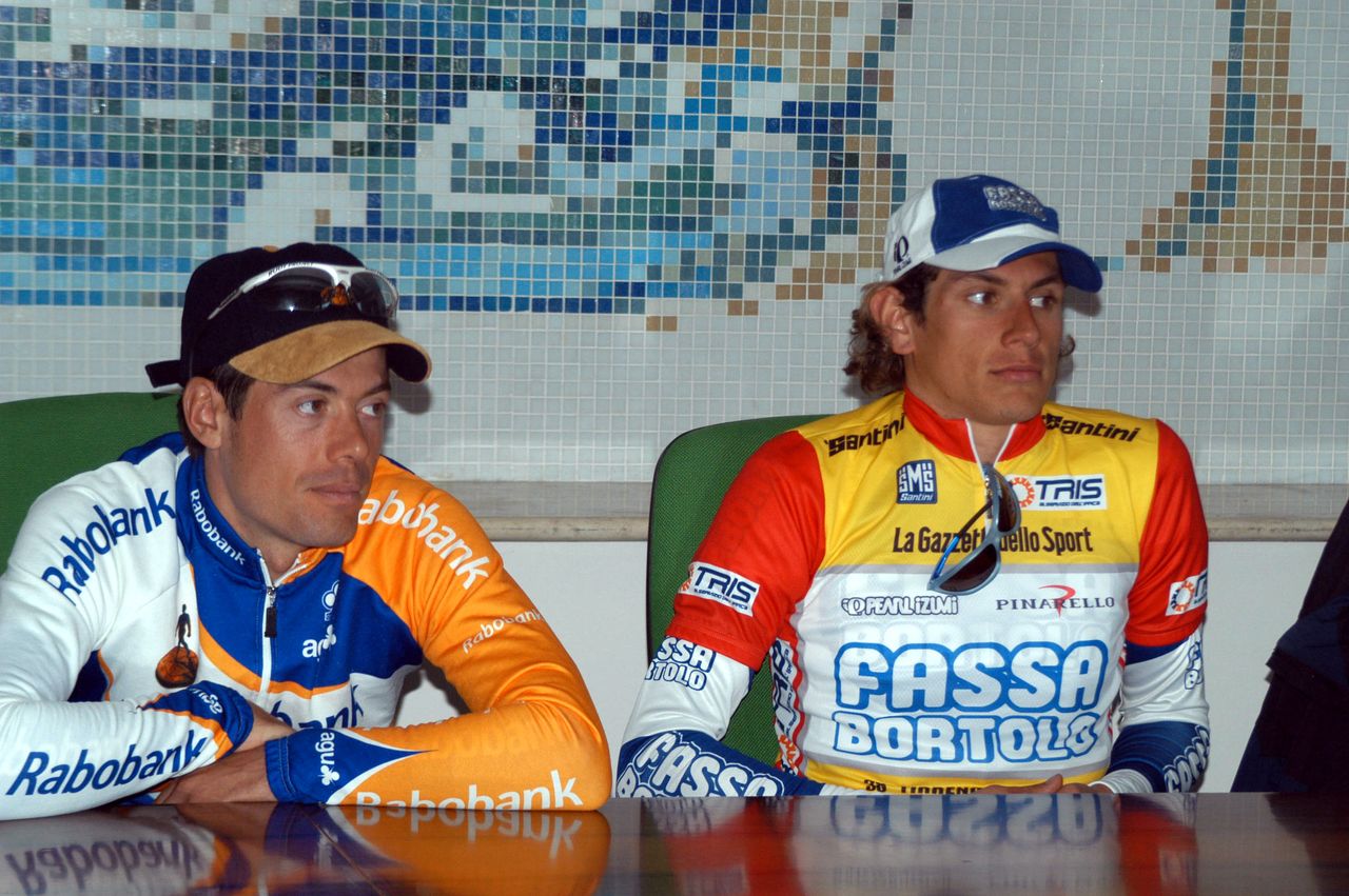 Filippo Pozzato at the 2003 Tirreno-Adriatico with Oscar Freire.