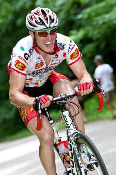 Brad Huff (Jelly Belly) goes after some of the KOM points that earned him the jersey today.