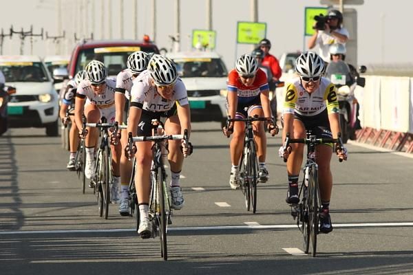 It was enough to take over the race lead, Ellen van Dijk (HTC-HighRoad) from Alexis Rhodes (Garmin-Cervelo) and Adrie Visser (HTC-HighRoad).