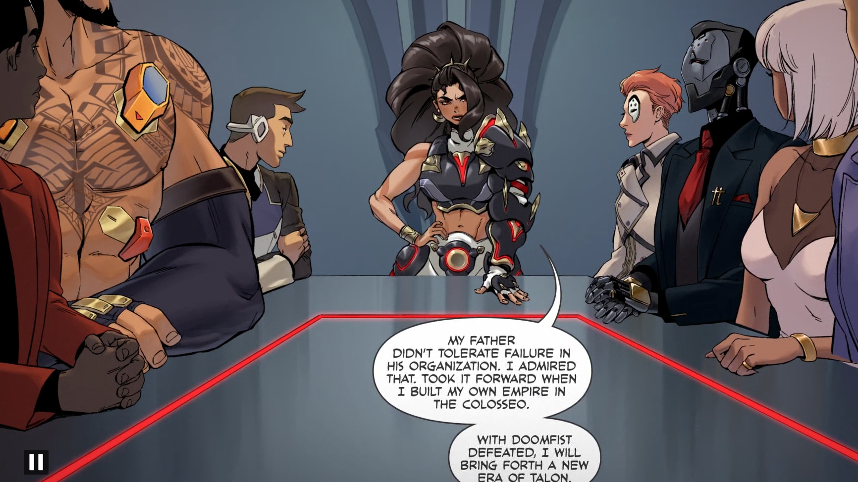 Vendetta talking to Talon in a comic