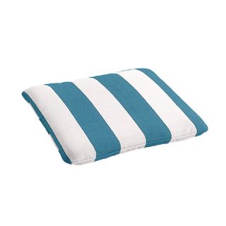 A blue and white outdoor bench cushion