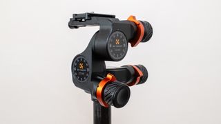K&F Concept 3-Way Geared Tripod Head attached to a tripod