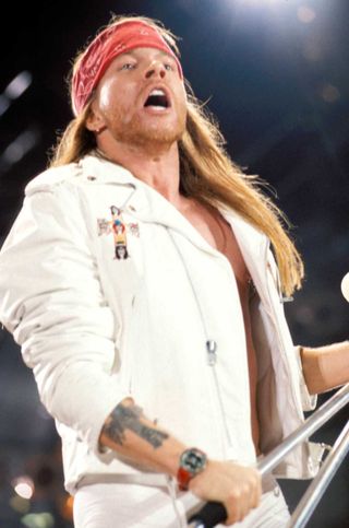 Axl Rose performing live onstage at the Freddie Mercury Tribute Concert