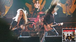 Extreme perform in London in July 1992; [from left] Pat Badger, Gary Cherone, Paul Geary and Nuno Bettencourt