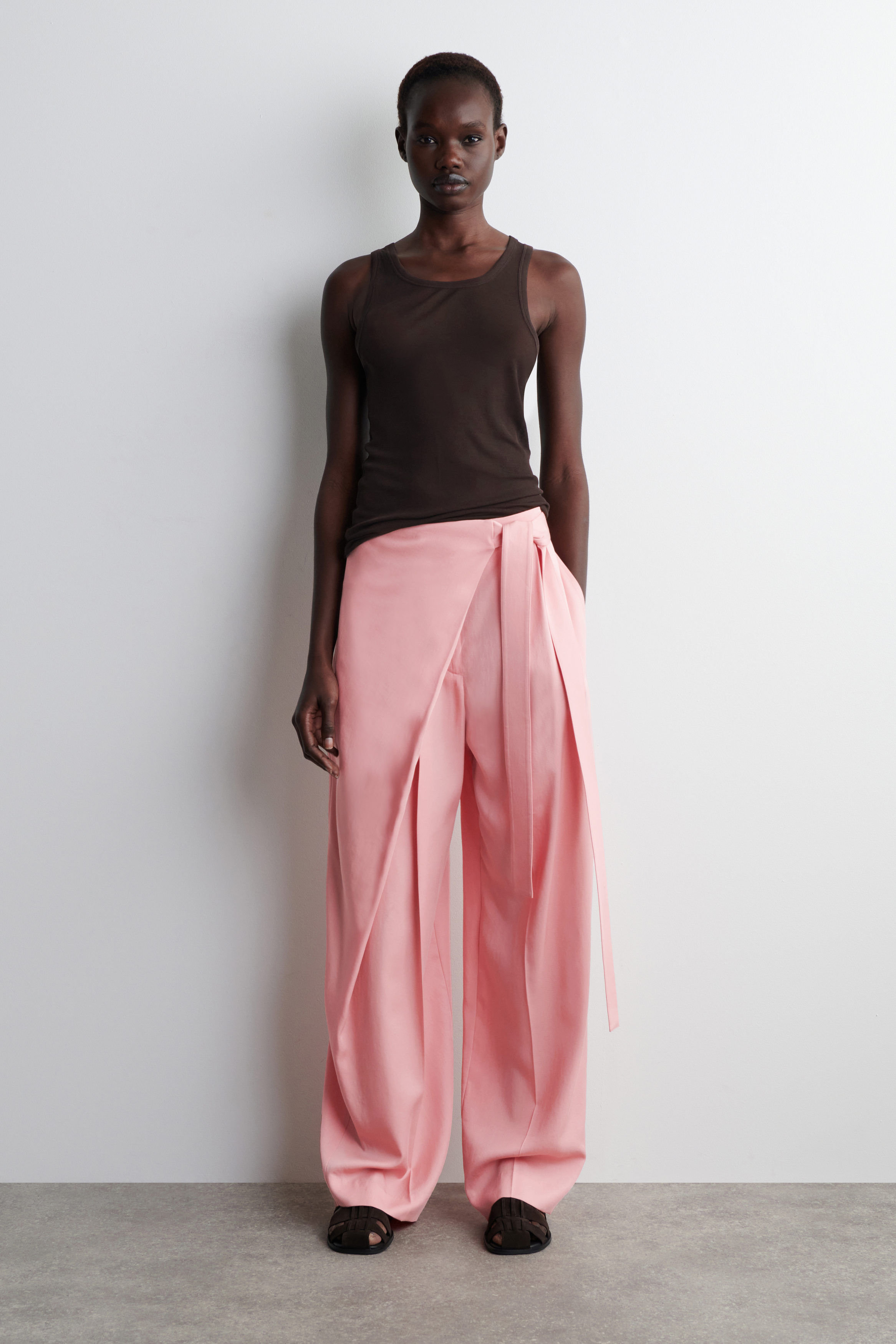 Fluid Wrap-Front Pants