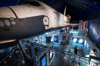 The Enterprise space shuttle is on display at the Intrepid Sea, Air and Space Museum in New York City.