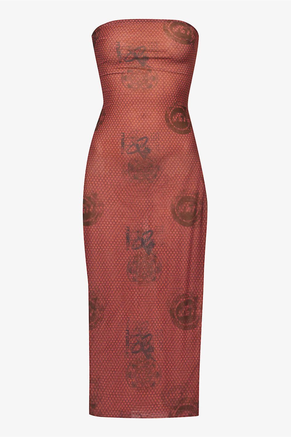 Miaou Lila abstract-print recycled polyester-blend midi dress