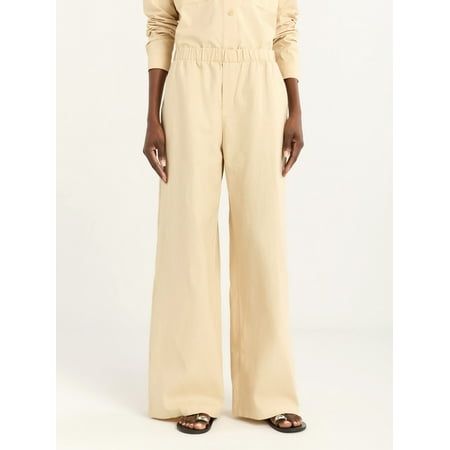 Scoop Women's Linen Blend Wide Leg Pants, 32" Inseam, Sizes Xs-4x