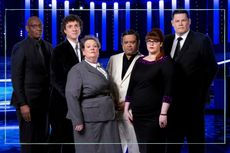 The cast of The Chase in the studio