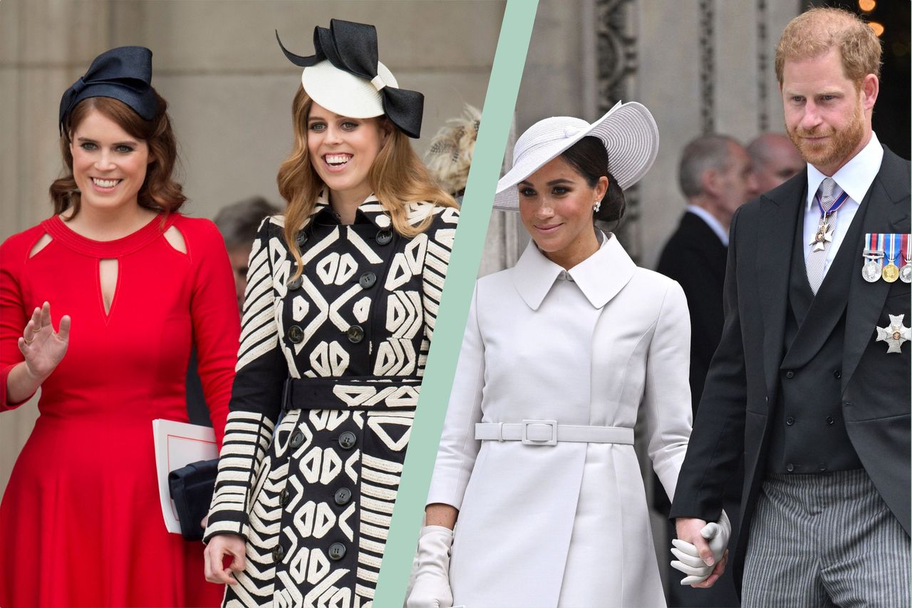 Princess Eugenie and Beatrice &quot;healing&quot; bond with Prince Harry and Meghan and monarchy, seen see all four side by side