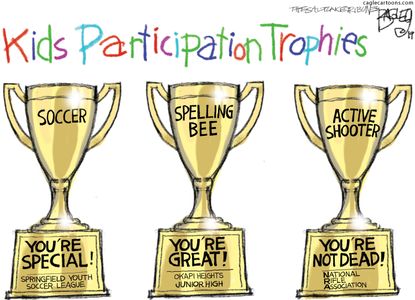 Editorial Cartoon U.S. NRA Participation trophy