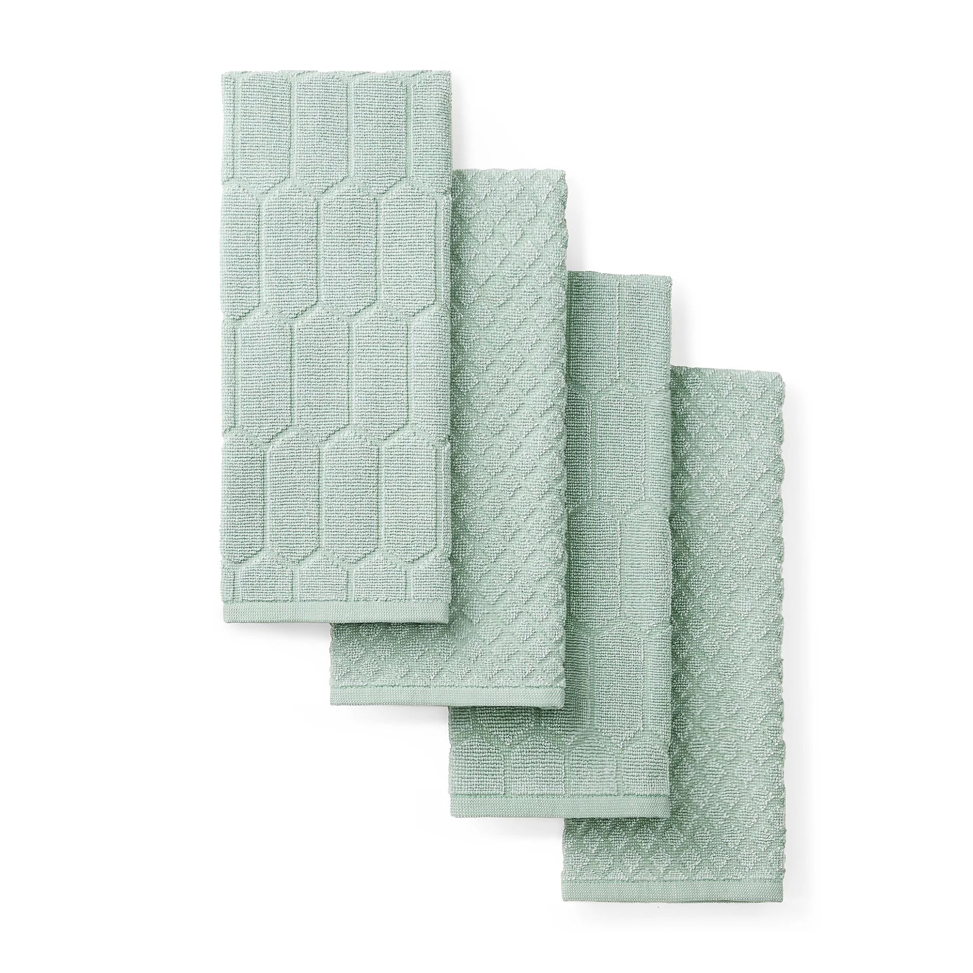 Mint green honeycomb stitch tea towels