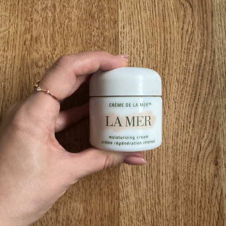 Rebecca Fearn trying La Mer Moisturising Cream