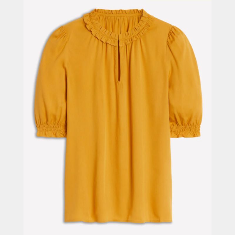 yellow puff sleeve top
