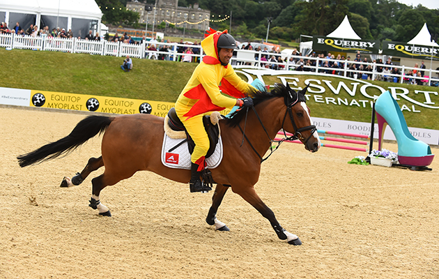 Jay Halim and Tyan De Sousa during the invitational Mini Major Relay during the Equerry Bolesworth International Horse Show at Bolesworth Castle near Chester in Cheshire in the UK on 17th June 2018