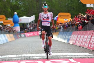 Stage 2 - Giro d'Italia: Tadej Pogačar crashes but then cracks rivals with solo attack to win stage 2 to Oropa 