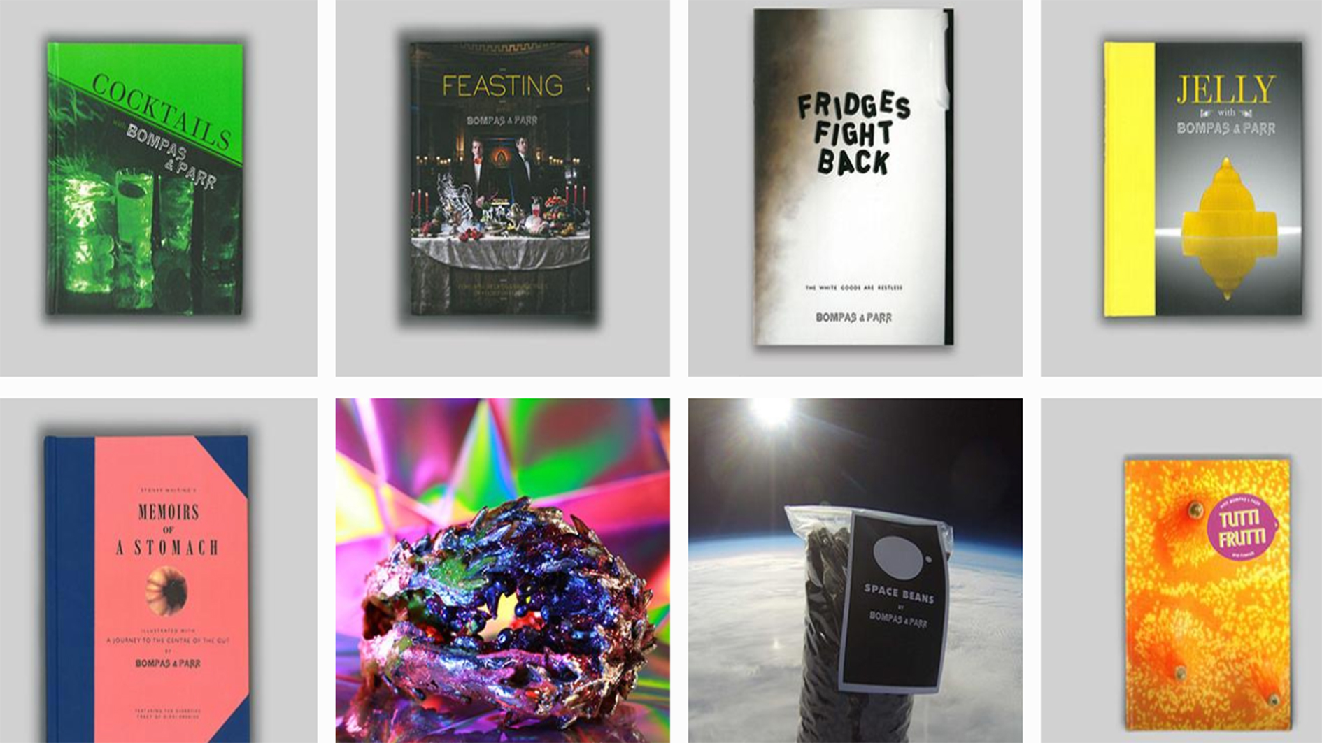 Some of Bompas and Parr's books on food