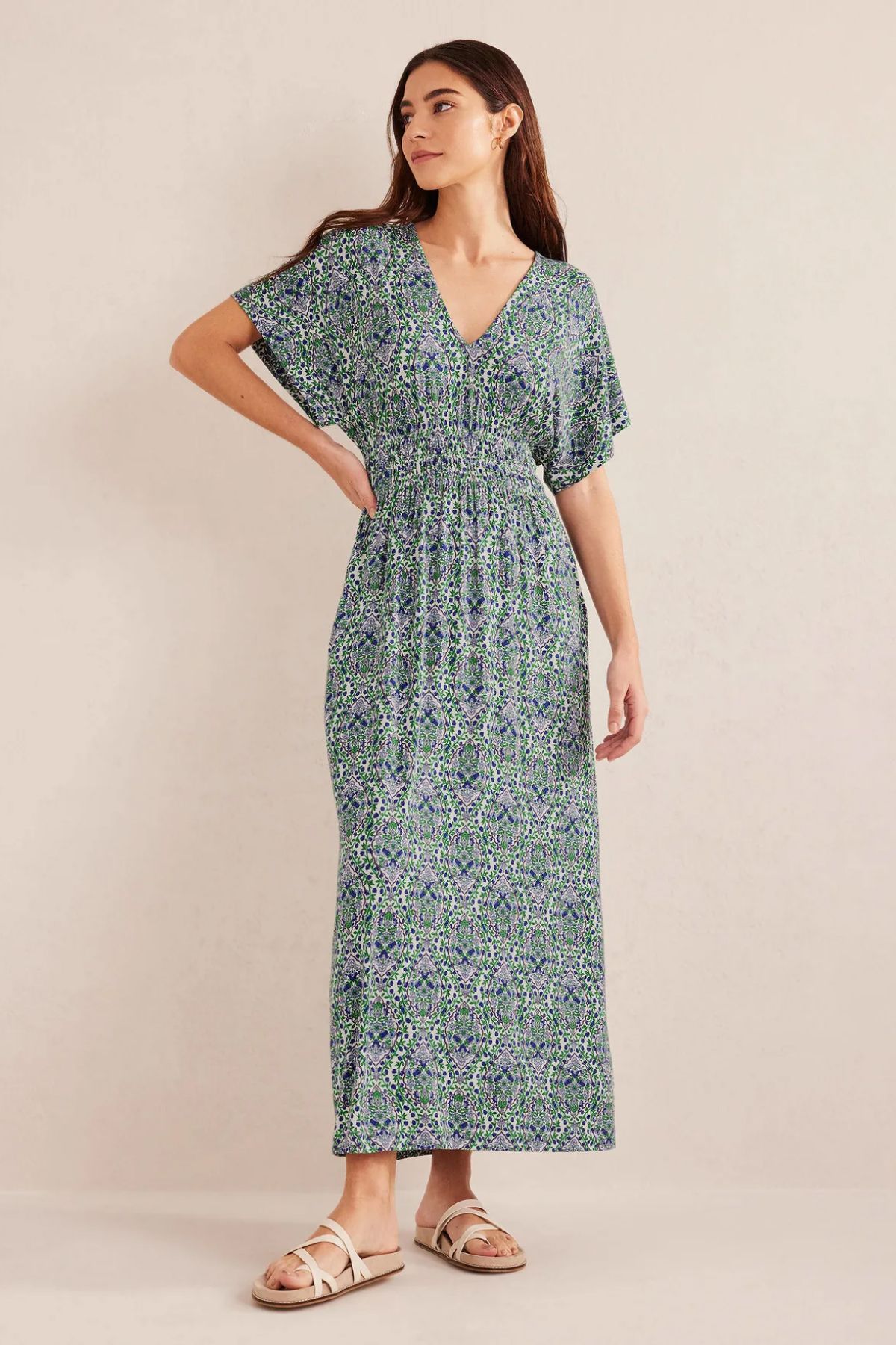Boden Smock Waist Jersey Maxi Dress