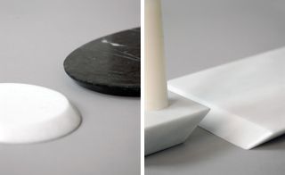 As marble has been widely used in Greece since classical antiquity, Greek companies have an unrivalled expertise with it as a material. Pictured left: marble coater, candle holder. Right: marble candleholder