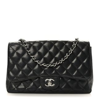 Chanel Caviar Quilted Jumbo Single Flap Black