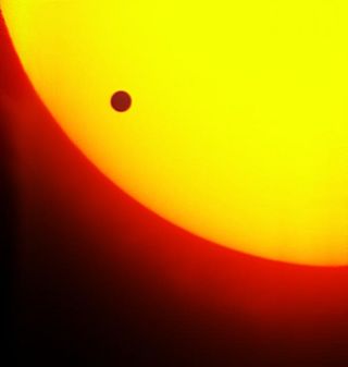 Michael Wilce of Central London, UK took 20 composite shots to create this image of the Venus transit on June 8, 2004.