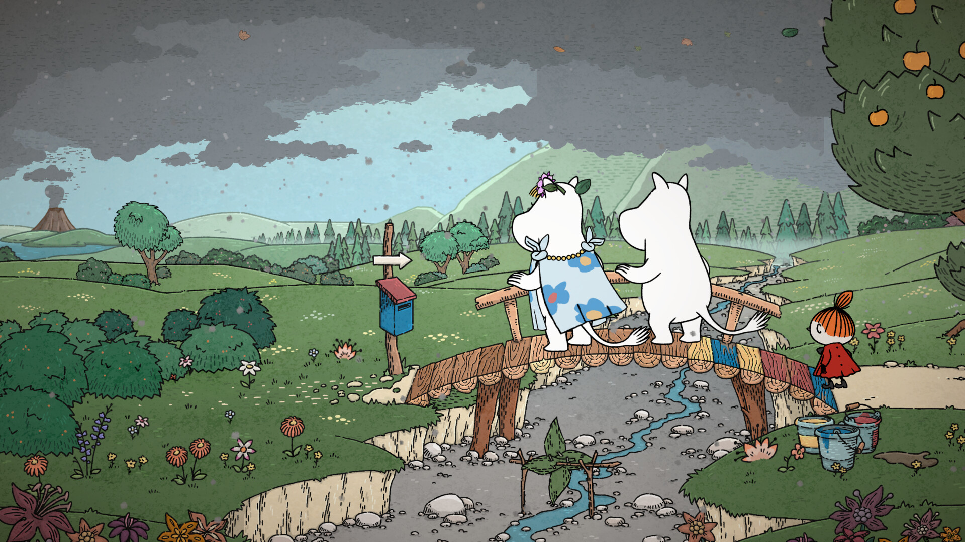 A screenshot of the upcoming Switch 2, Moomin: Midsummer Madness