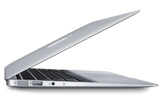 The 11in MacBook Air from the side with its lid open