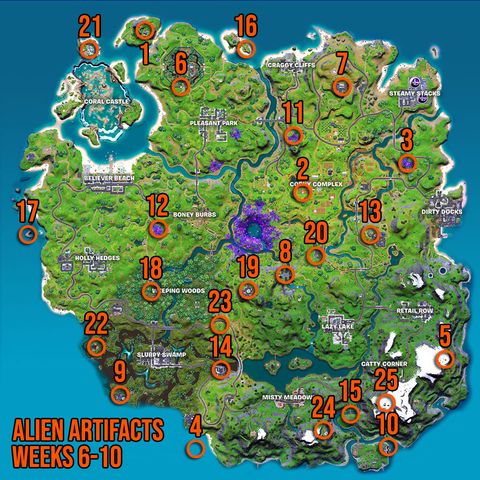 All Fortnite Alien Artifacts Locations Up To Week 11 Gamesradar