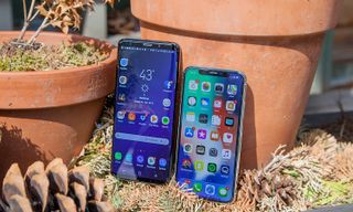 Galaxy S9+ (left) and iPhone X (right)