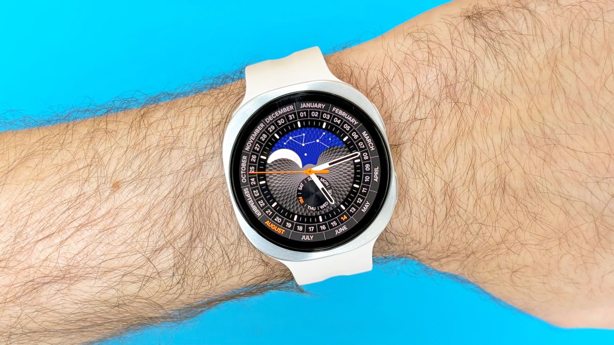 Close-up of the Samsung Galaxy Watch 9 in white