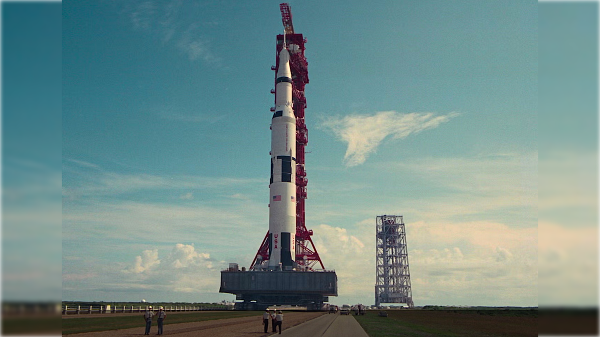 Shot of Apollo 13 on launch pad from Apollo 13 Survival documentary on Netflix